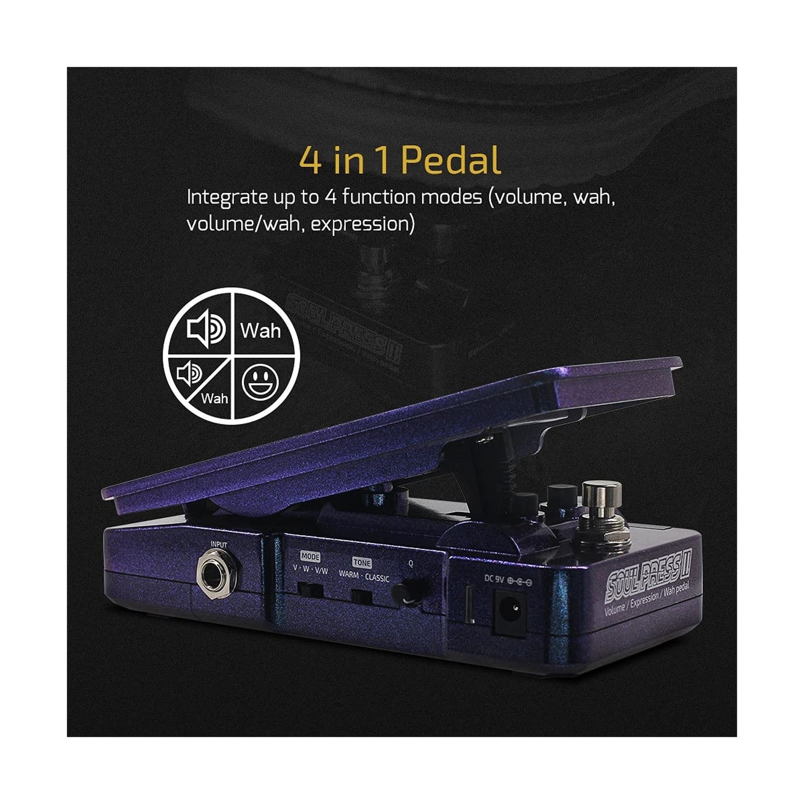 Hotone Wah Active Volume Passive Expression Guitar Effects Pedal Switchable S...