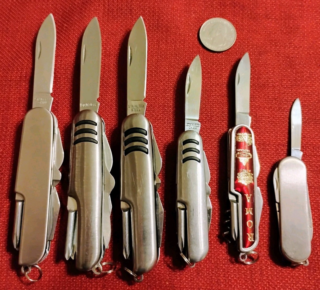 New camping survival multitool EDC knives 6pc lot, stainless scissors & more