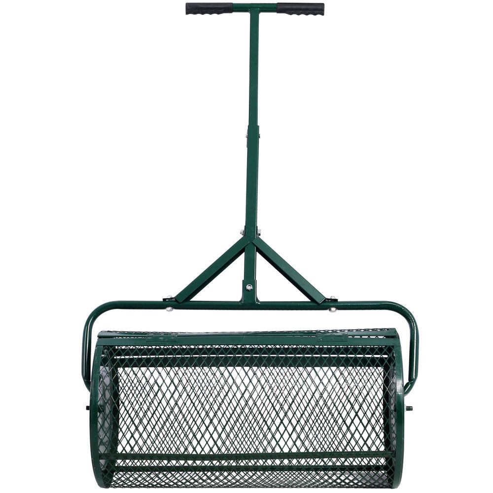 24inch Compost Spreader Metal Mesh Peat Garden Care Manure Moss Spreader Roller
