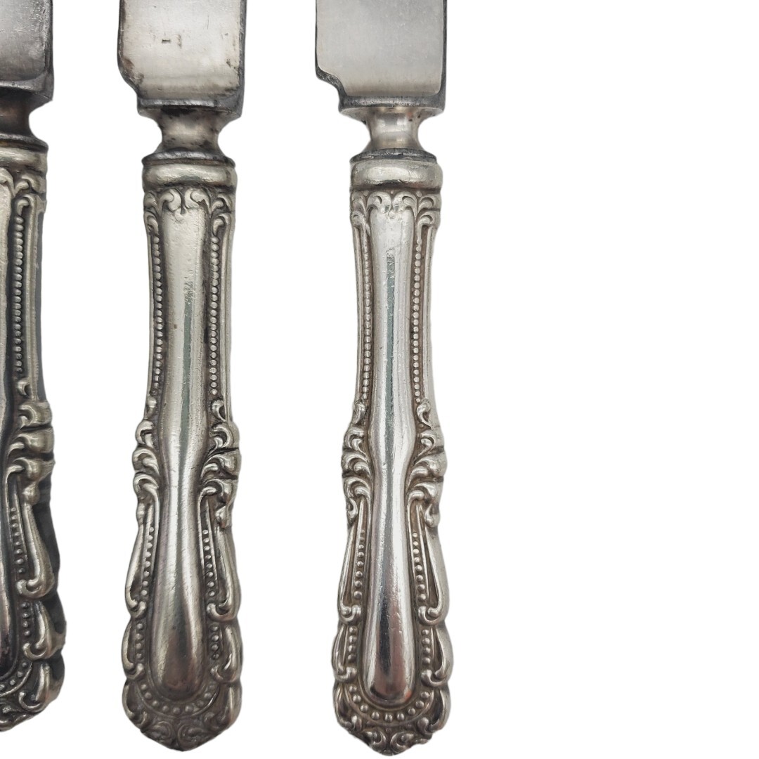 Rodgers International Silver Chelsea 1897 Blunt Dinner Knives Set 6 Plated Antiq
