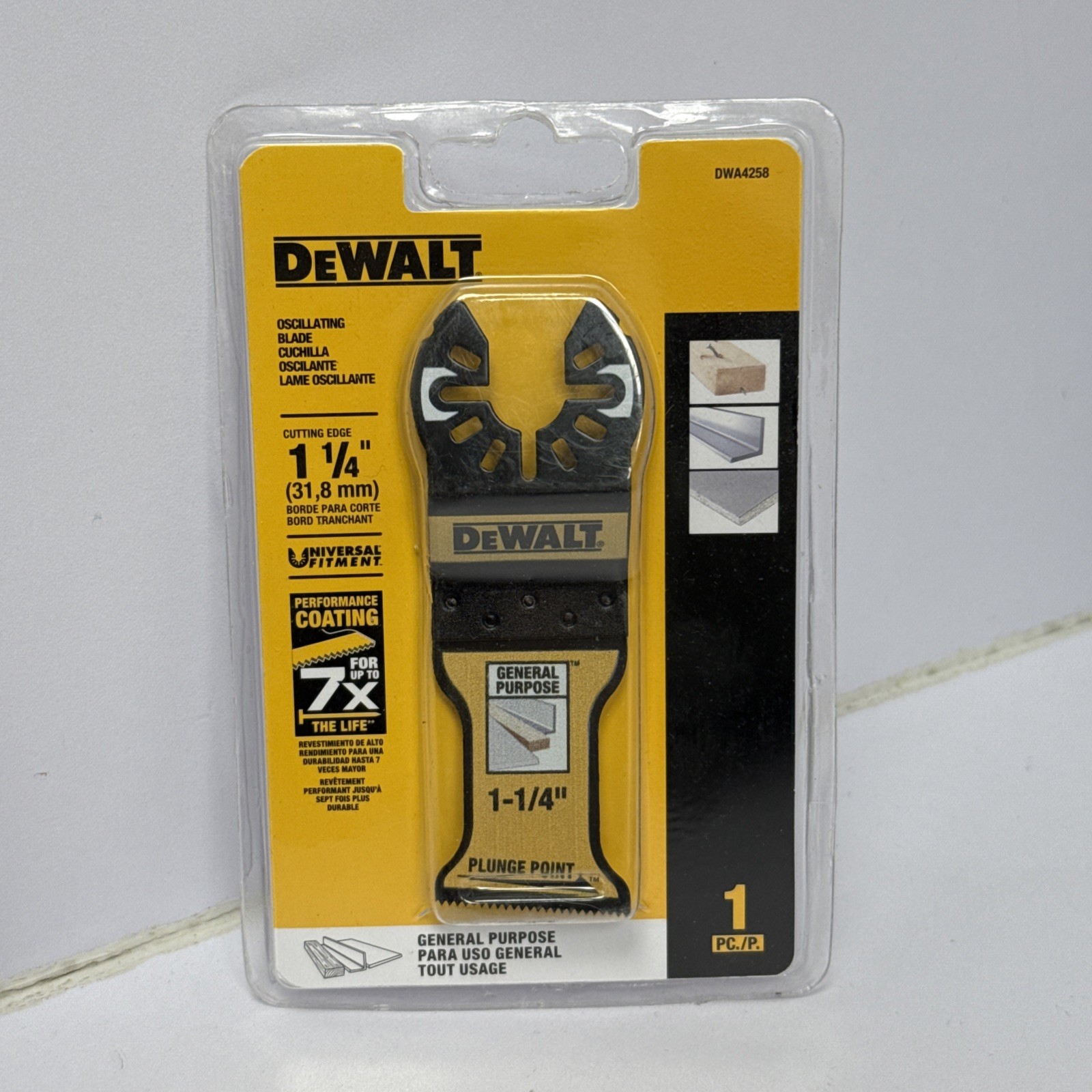 Dewalt DWA4258 1-1/4 Inch Oscillating Blade 1 Pack