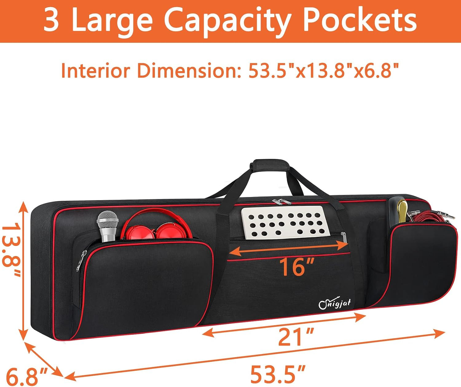 88 Key Keyboard Case Soft with Adjustable Padded Shoulder Straps |