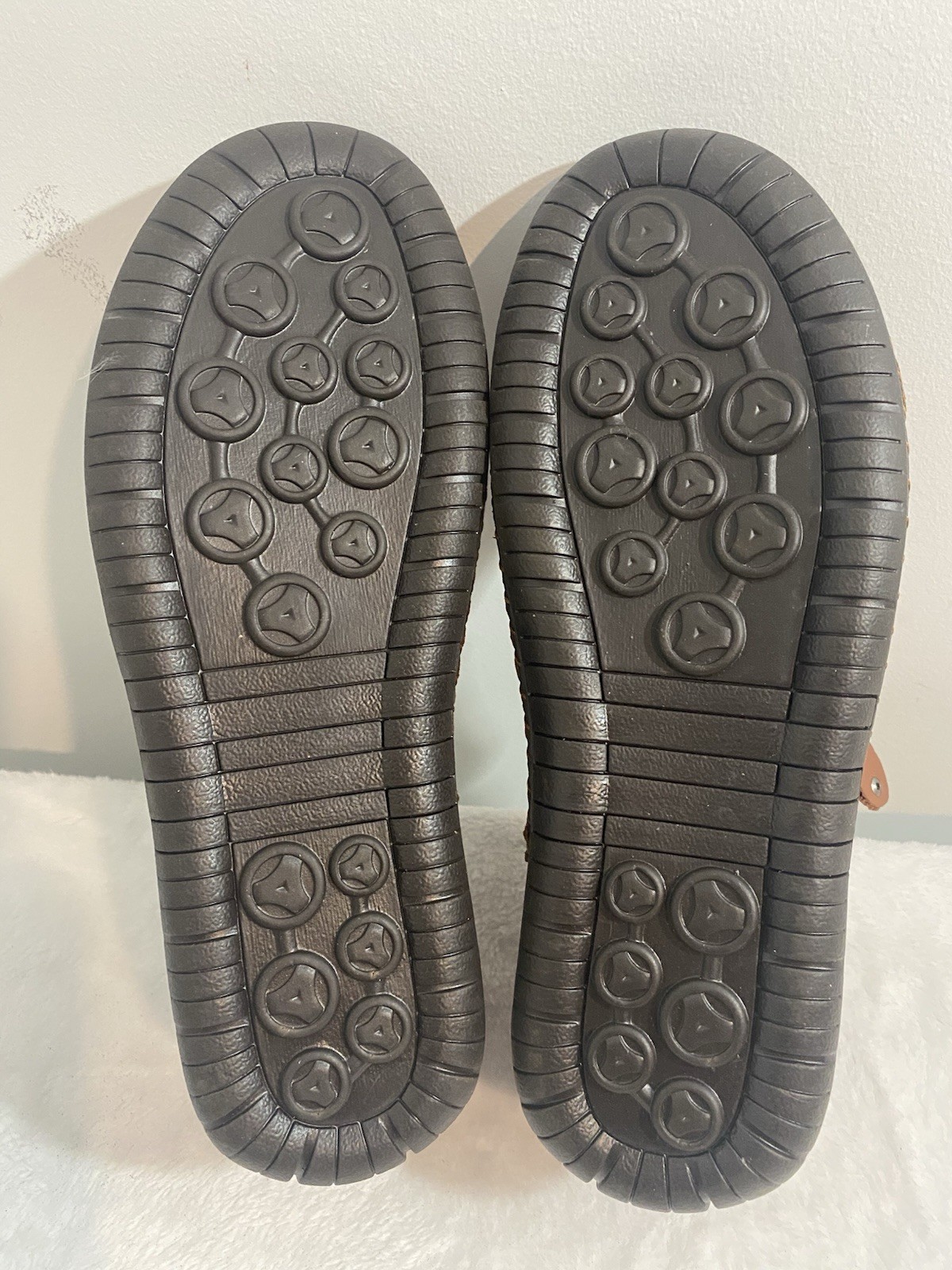 Men's 100% Caoutchouc loafers casual Leather Shoes (Size 43) Brown Or Black NWOT