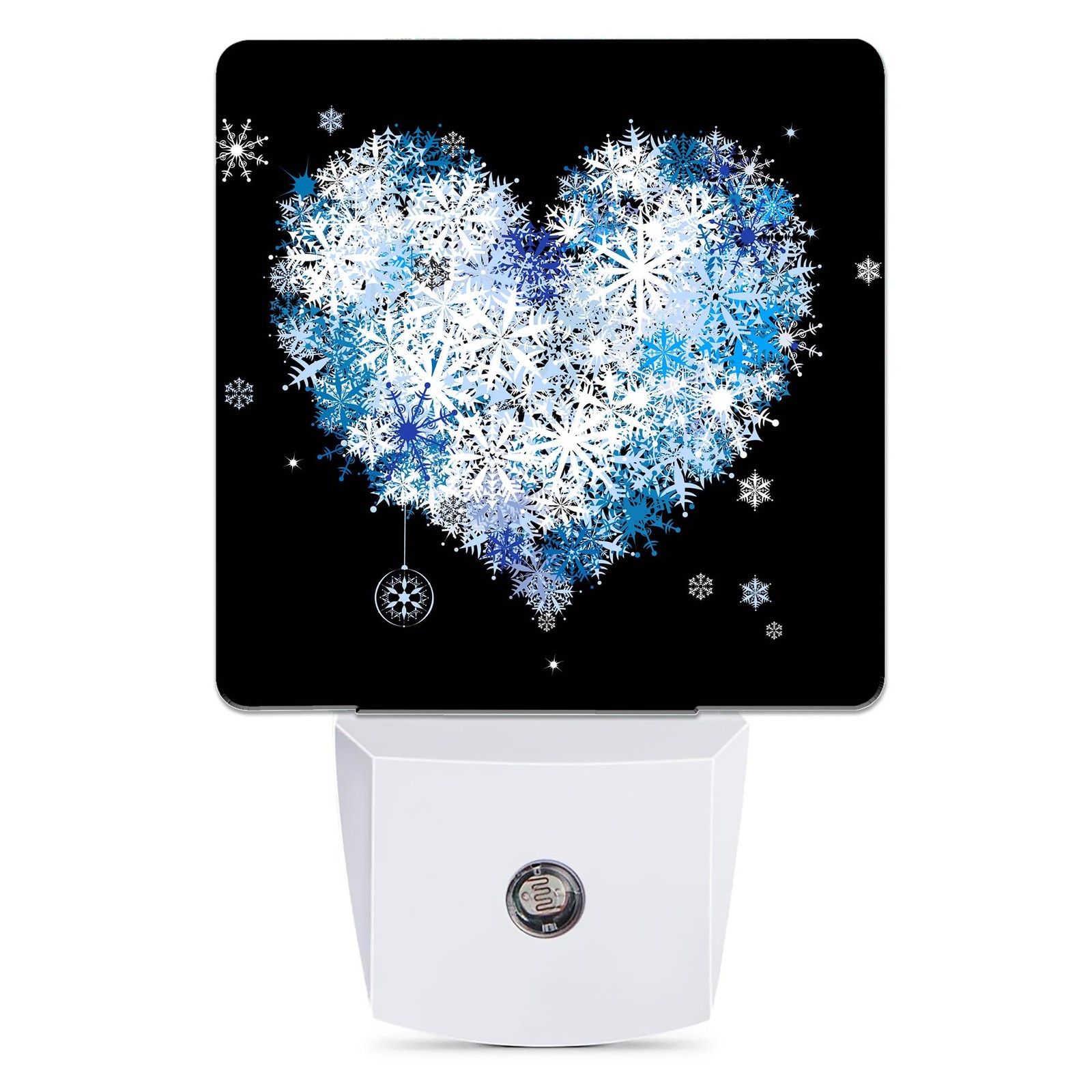 Winter Art Hearts Dusk to Dawn Night Light Auto Sensor Indoor Decorative Lamp