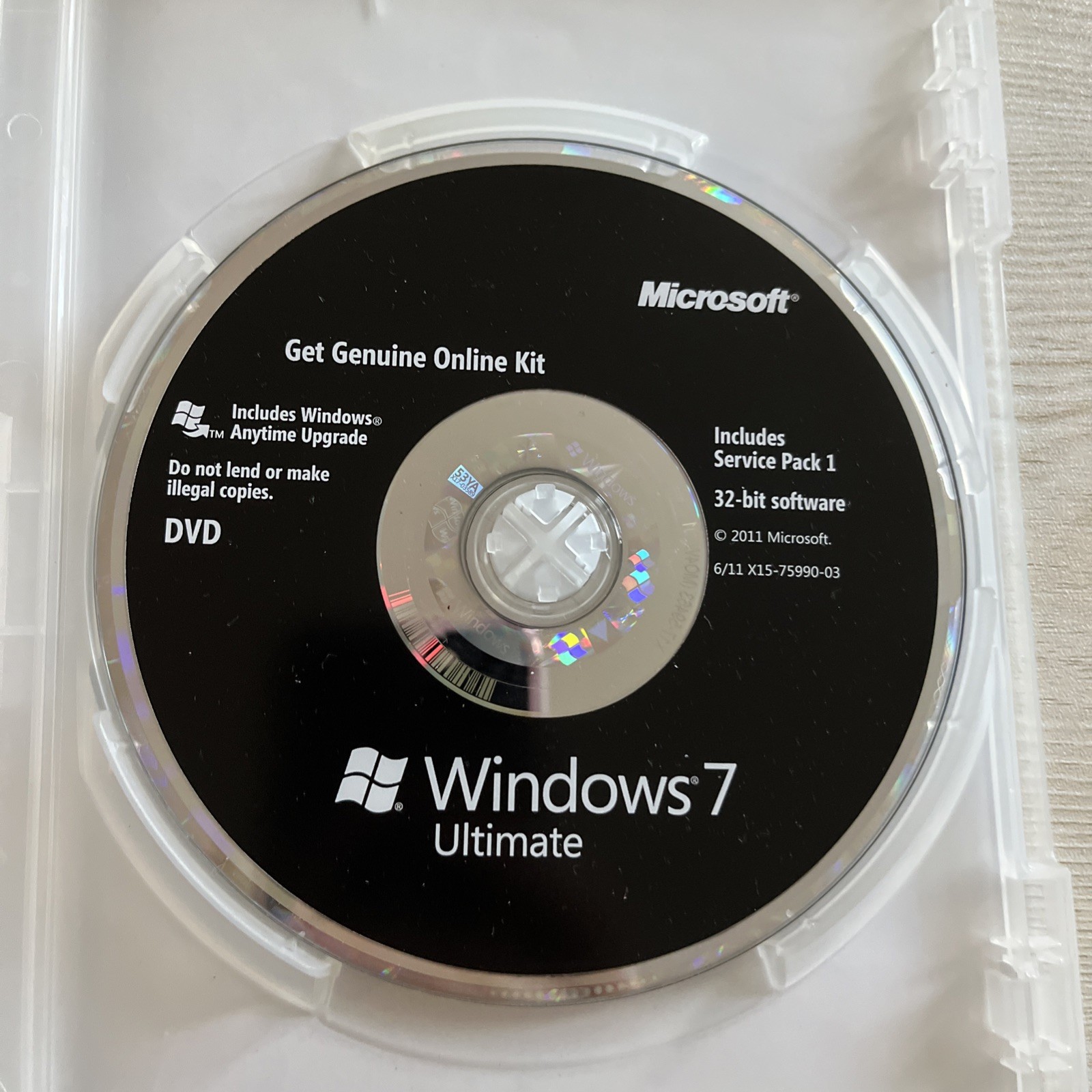 Windows 7 Ultimate 64 & 32 Bit Disks Inserts & Product Key Included Microsoft