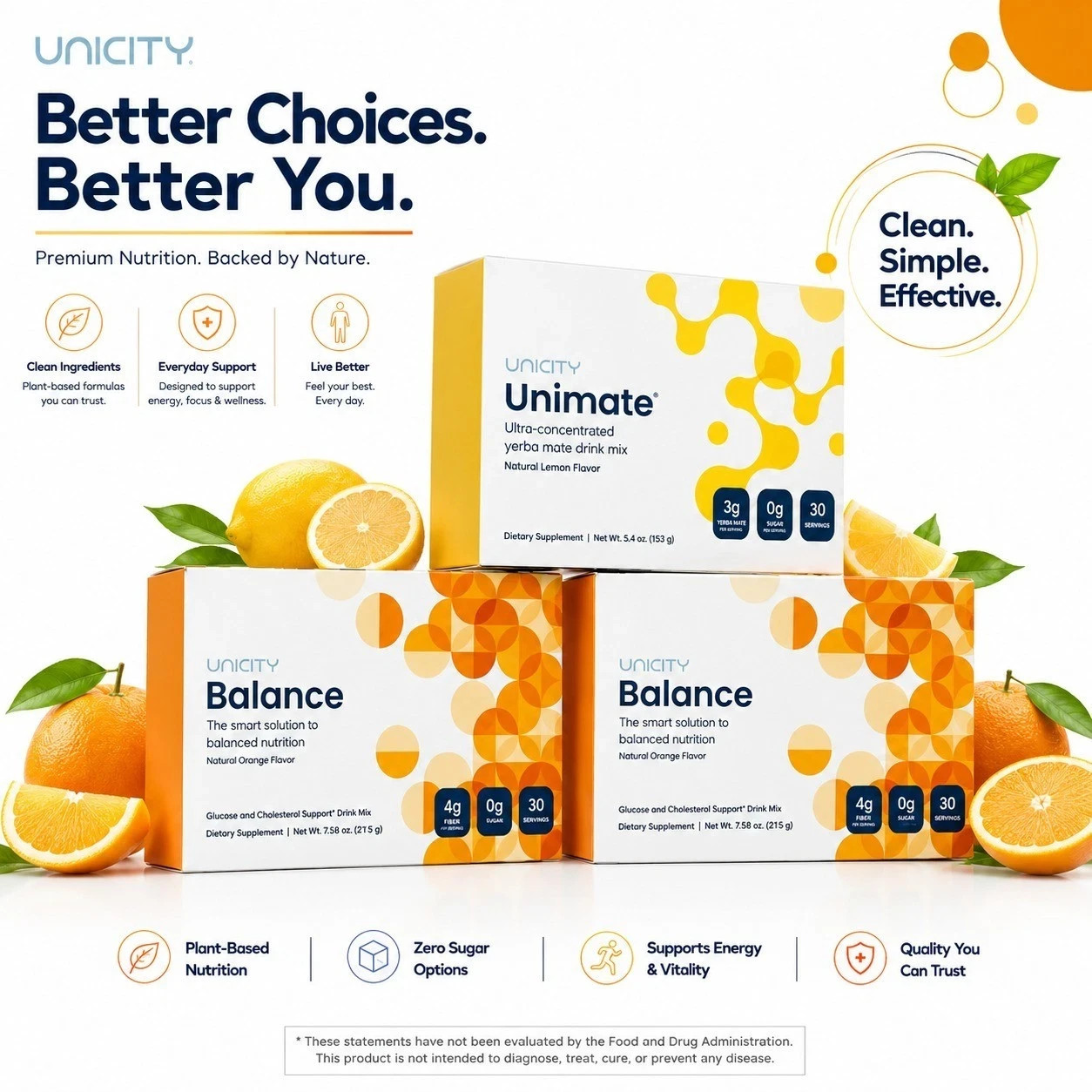 Unicity Orange & Lemon Combo Pack | Metabolism Energy Digestive 60+30 Sachet