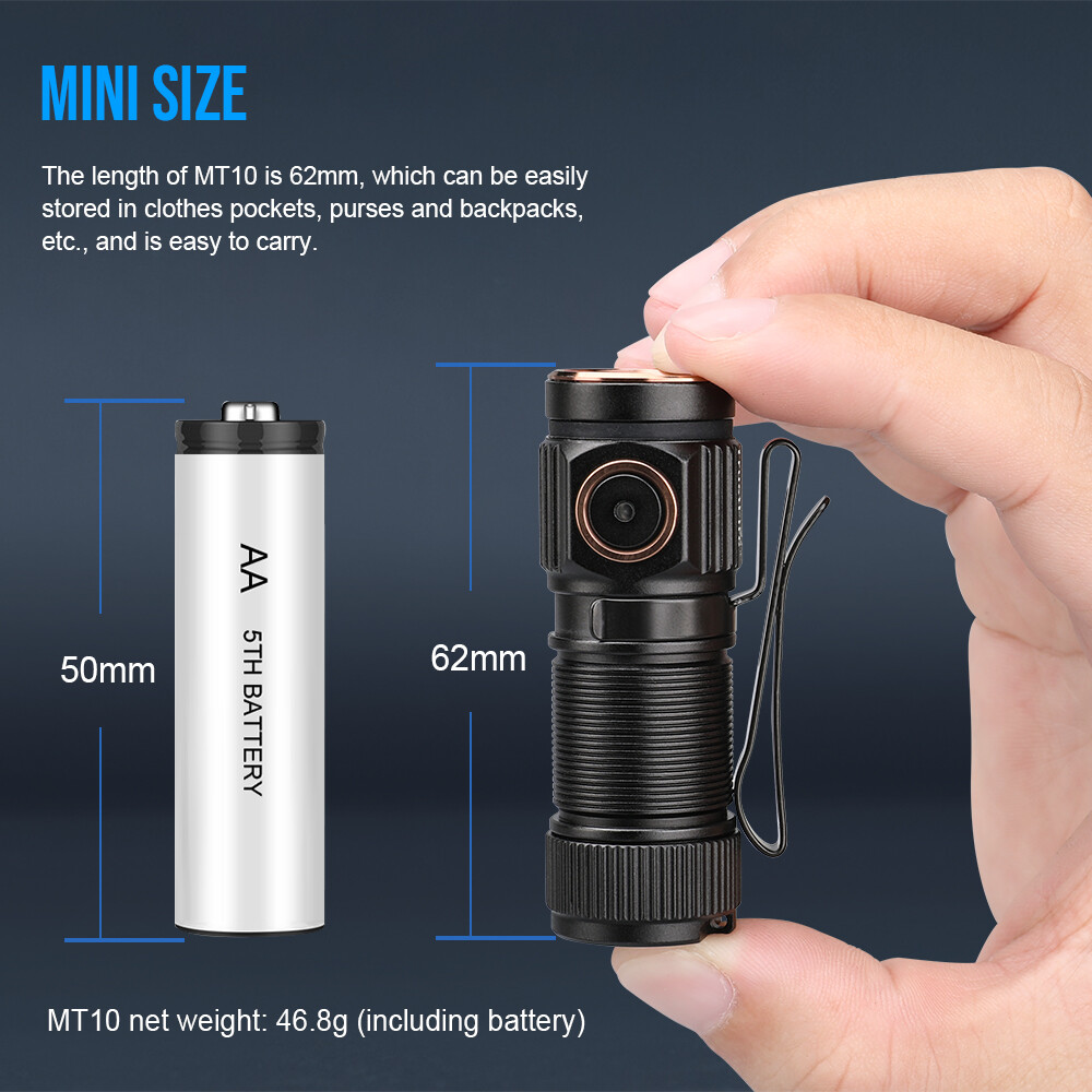 TrustFire 1000 Lumen Flashlight EDC Flashlight Rechargeable 5 Mode（MT10）