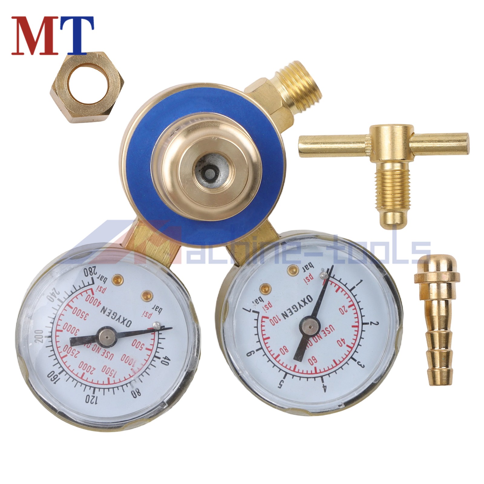 High Flow Oxygen Regulator with 2 Gauges, CGA540 Inlet, for Cutting/Welding
