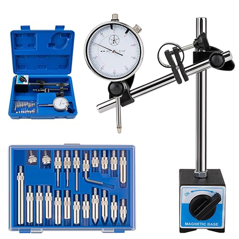 Dial Indicator with Magnetic Base 0.01"Precision Gauge Test Indicator Point Set