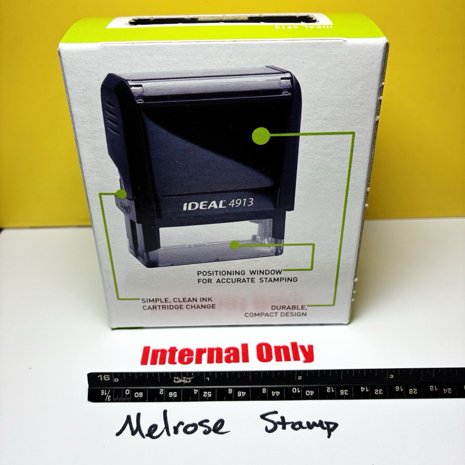 Internal Only Rubber Stamp Red Ink Self Inking Ideal 4913