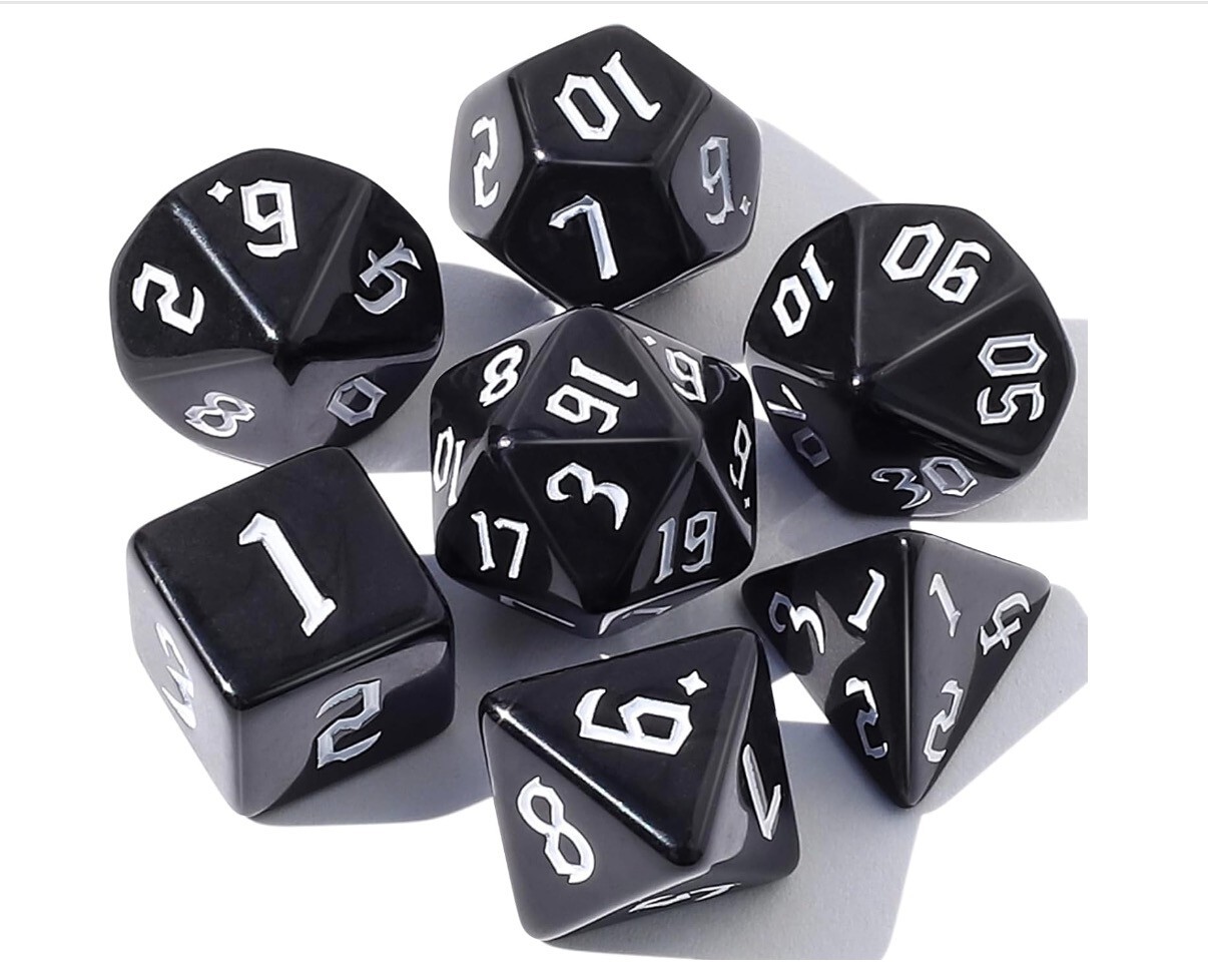Attic Pieces Emerald And Black Games Dungeons And Dragons 7 Dice Gameplay New
