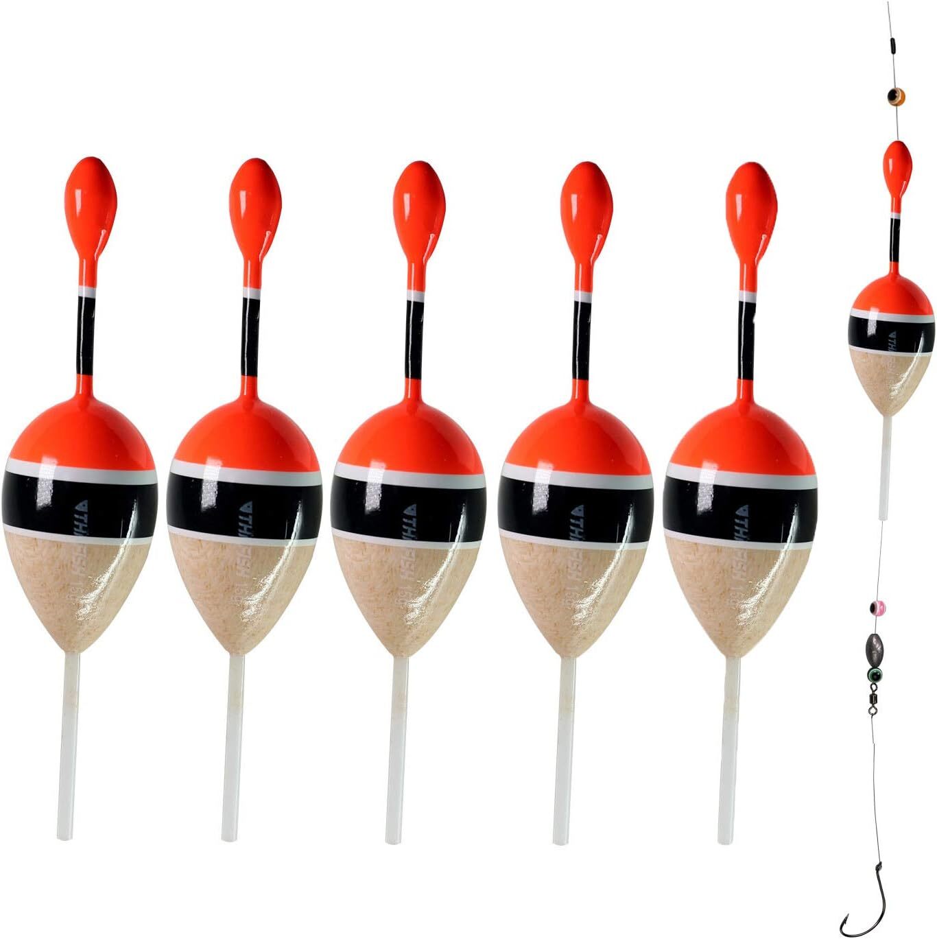 5pcs 15/5g Bobbers For Fishing Wooden Fishing Floats Balsa Wood Slide Floats