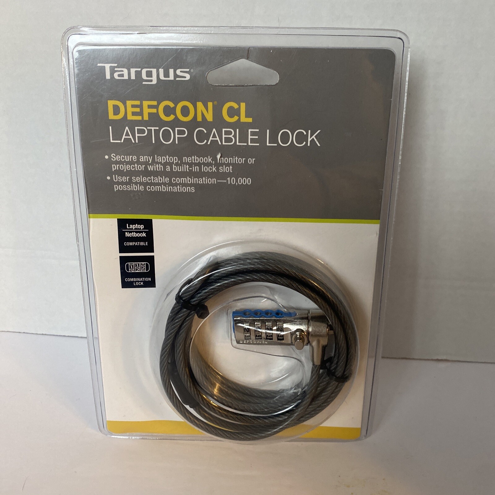 TARGUS Defcon CL Laptop Cable Lock 6.5ft Combination Lock PA410U New, Sealed