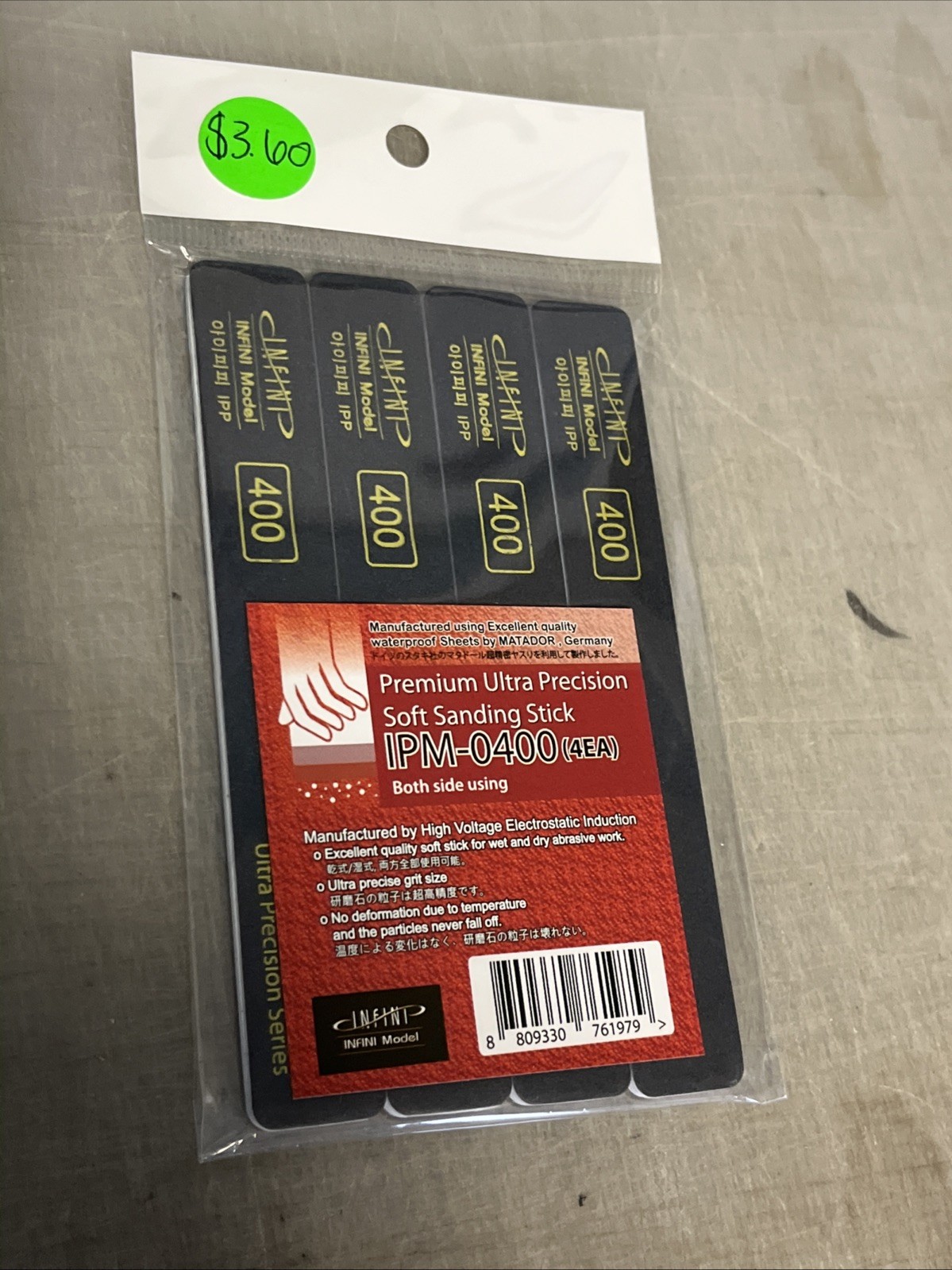 Infini #IPM0400 Premium Soft Sanding Sticks 400 Grit (4)