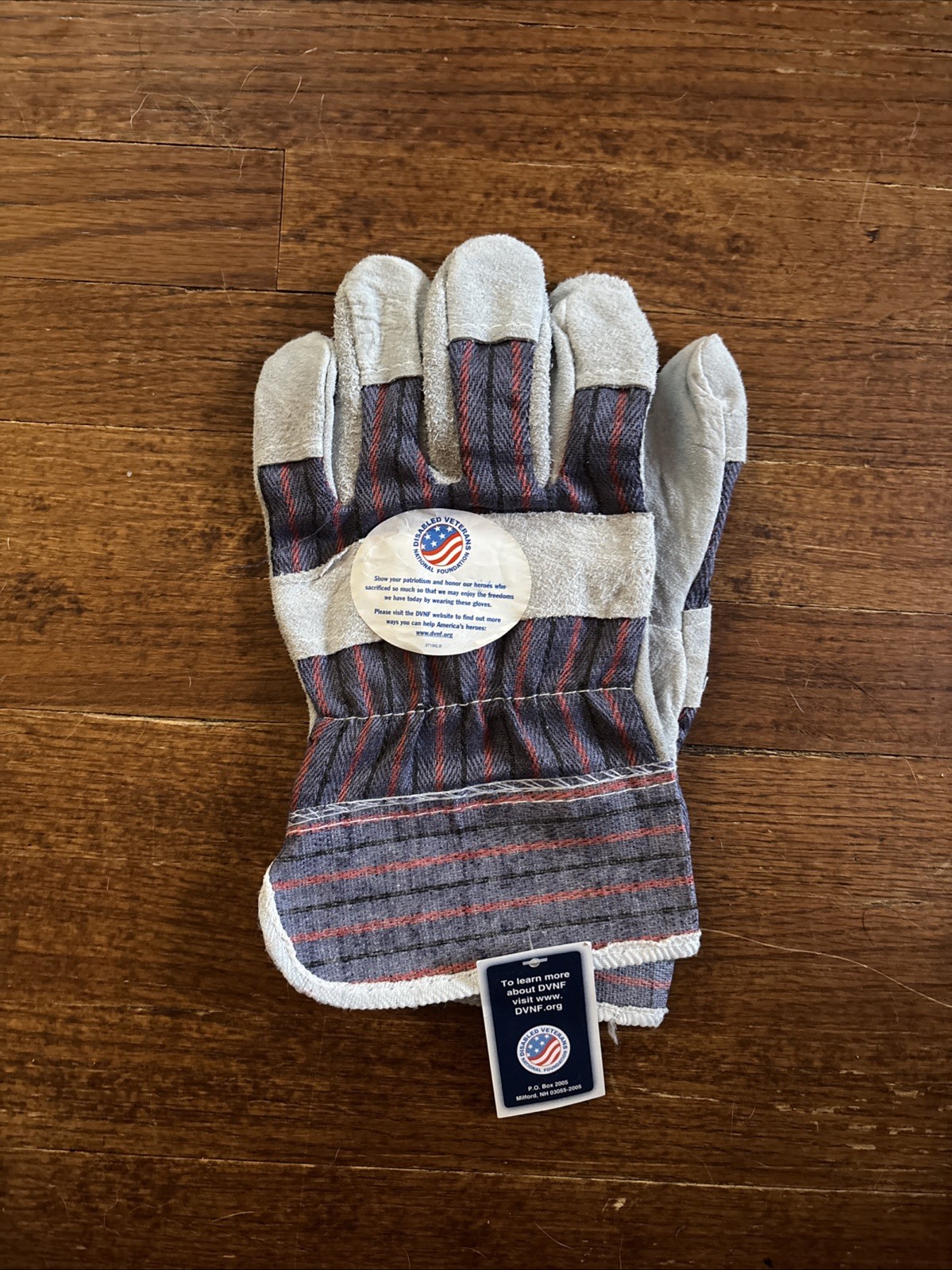 DVNF Leather Denim Work Gloves 100% Proceeds Benefit Disabled Veterans Large