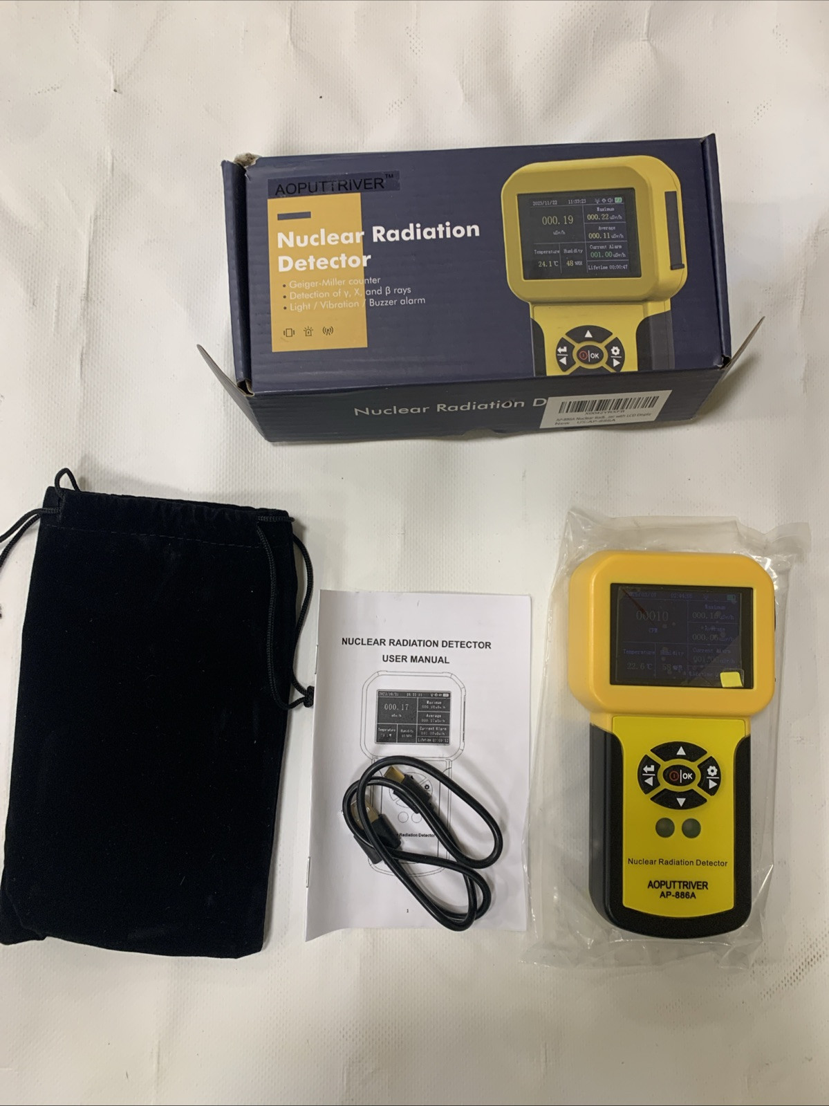 Geiger Counter Gamma Beta β Y X-Ray Radiation Nuclear Radiation Detector Tester