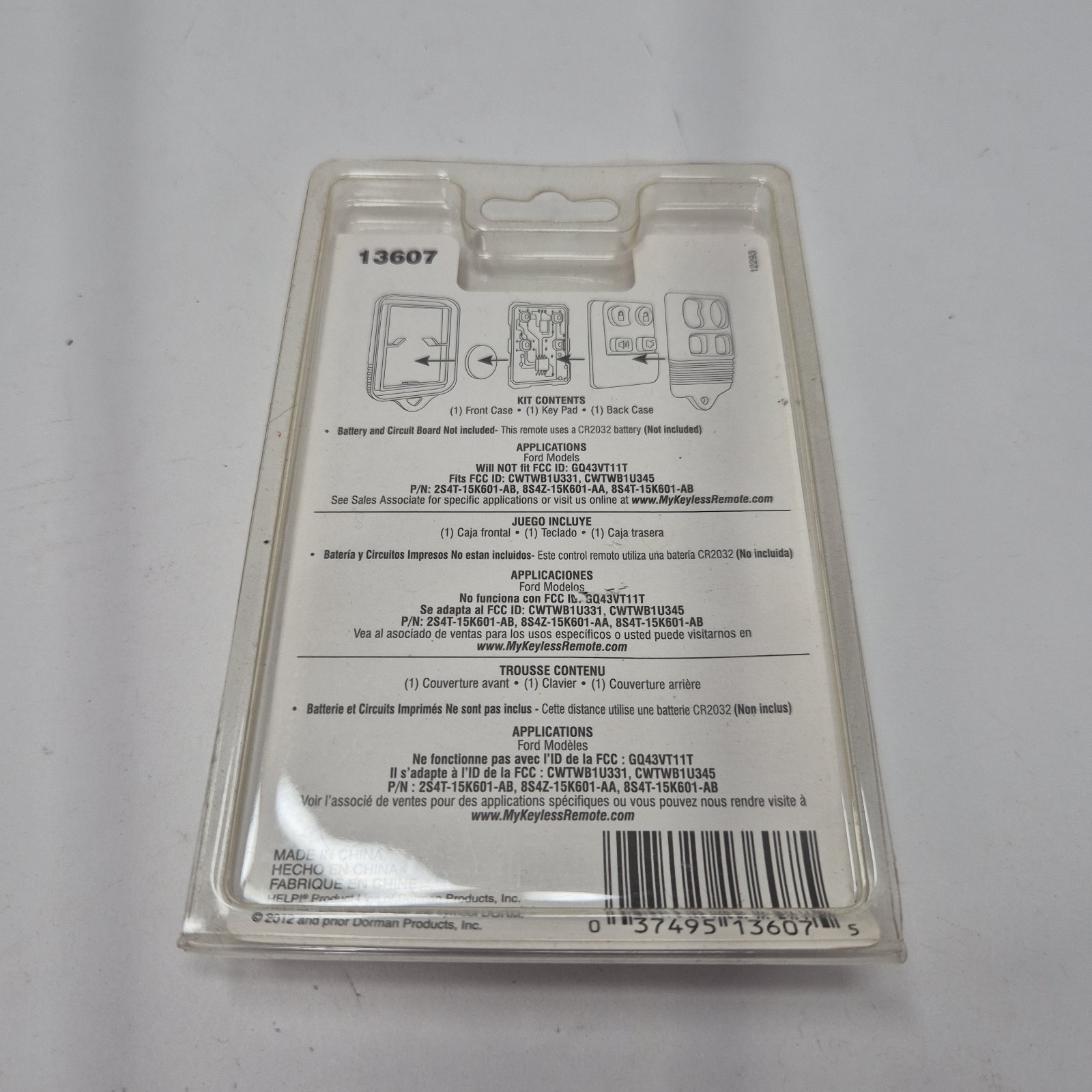 Dorman 13607 Keyless Entry Transmitter Cover- Cover Only