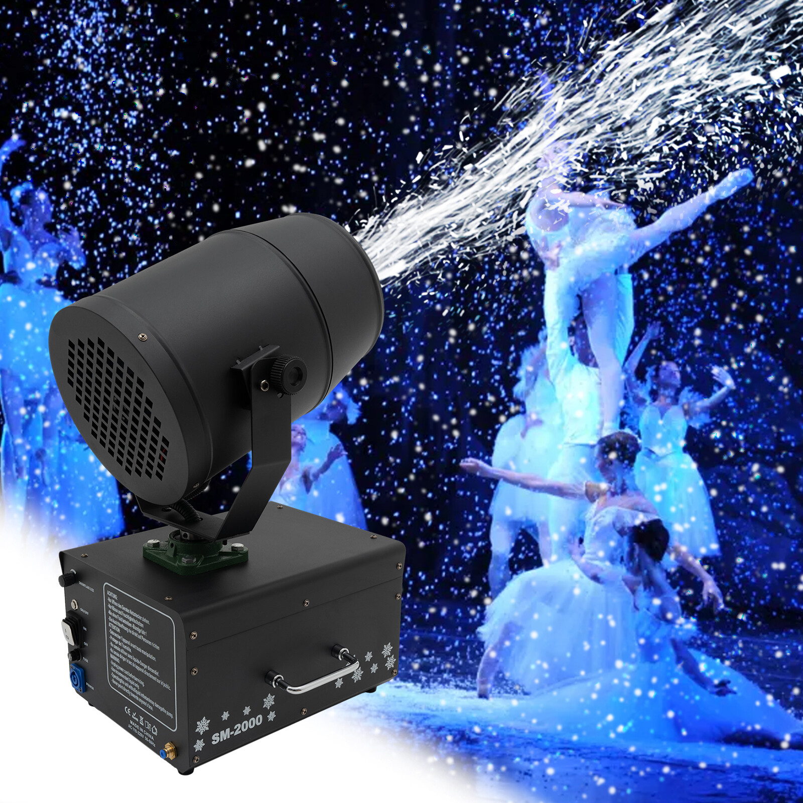 2000W Professional Snow Machine - Stage & Wedding Party Effect Shaking Head