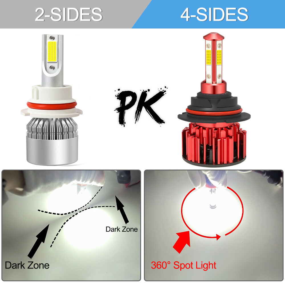 2x 9007/HB5 LED Headlight Bulbs Kit 6500K White High Low Beam Light Super Bright