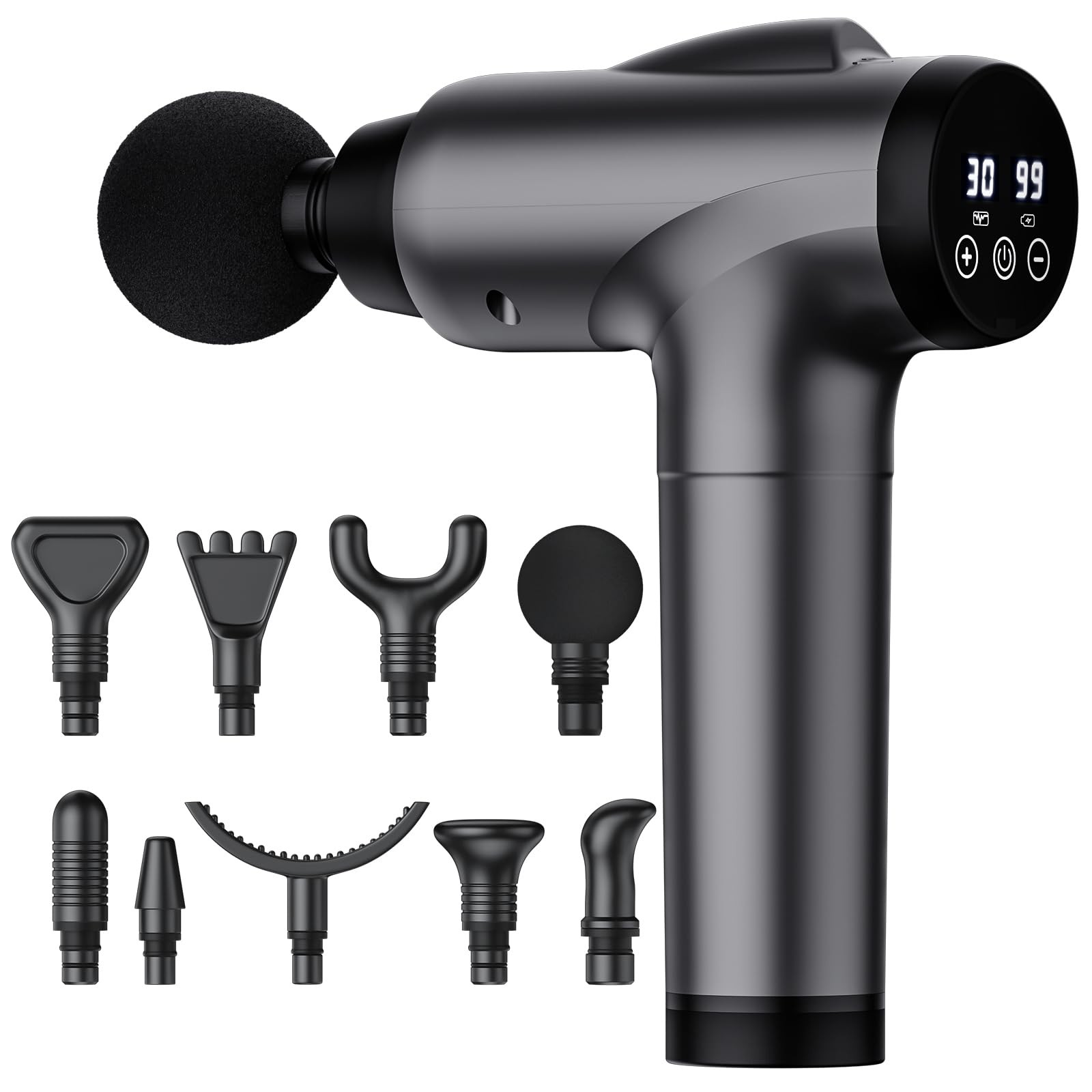 OLsky Massage Gun Deep Tissue, Handheld Electric Muscle Massager, High Grey