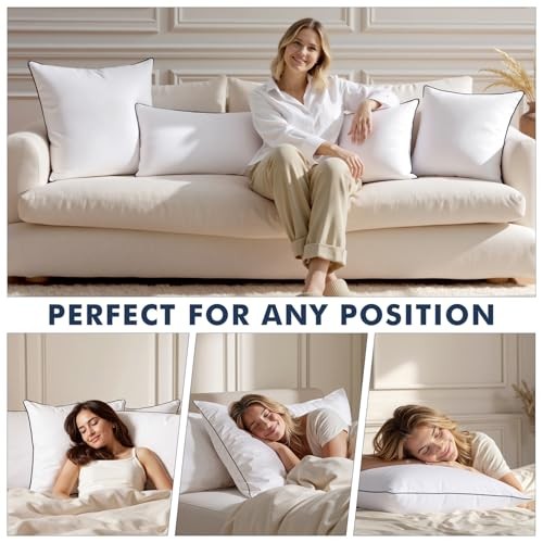 Goose Feather Down0x0 Pillow Insert Set of with 100% Down-Proof 20x20 Inch 2