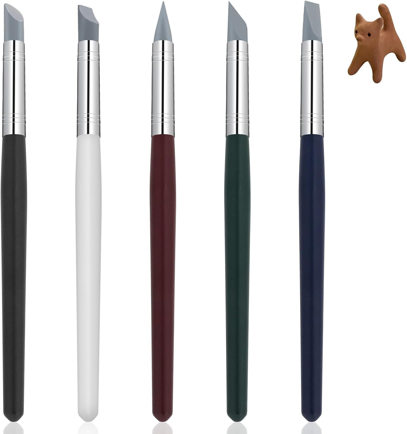 5Pcs Silicone Paint Brushes Clay Sculpting Tools Rubber Shapers for Art & Crafts