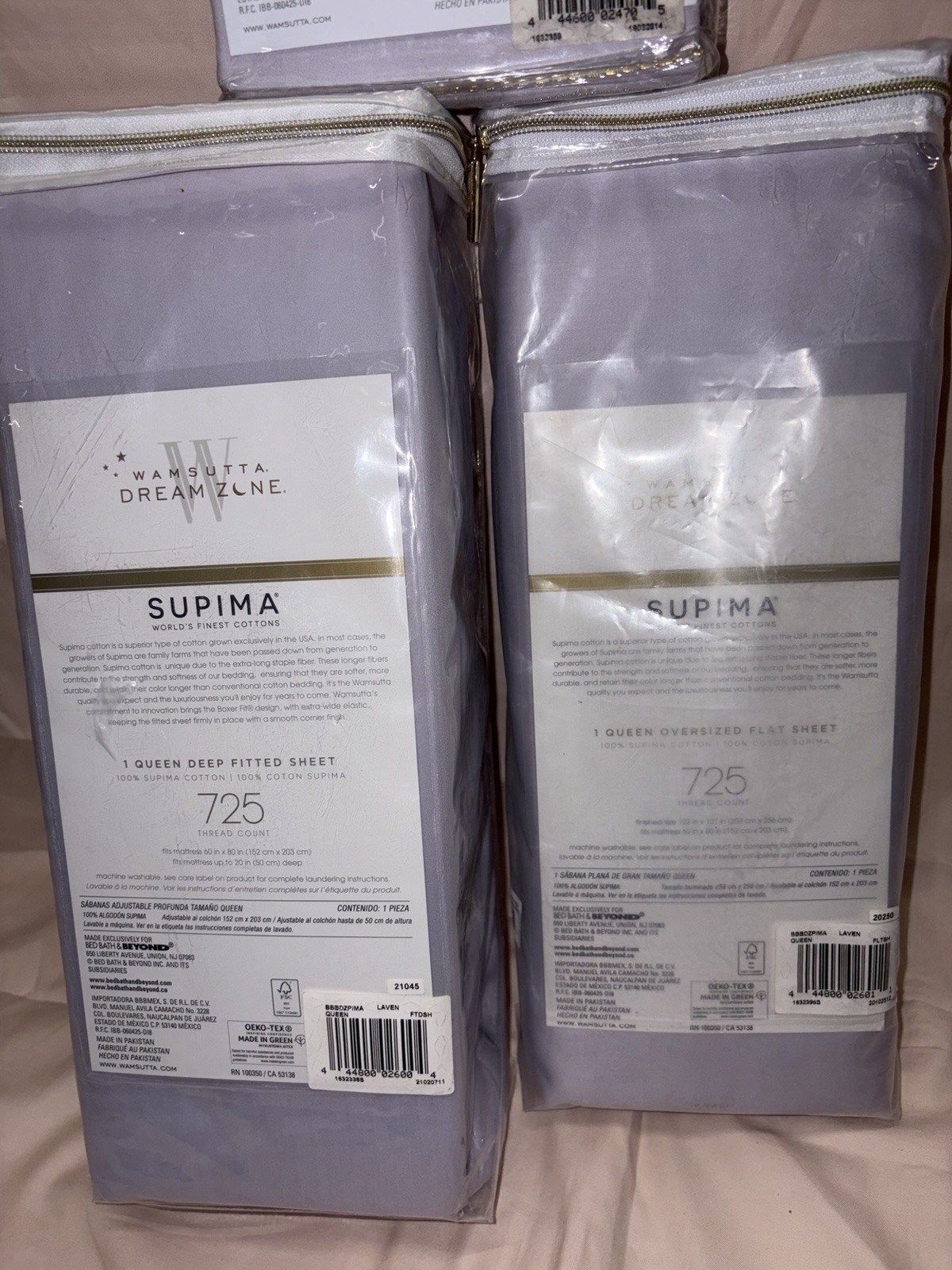 RARE BNWT WAMSUTTA DREAM ZONE 725 THREAD COUNT LAVENDER QUEEN SHEET SET