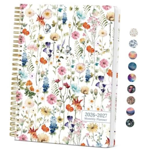 Monthly Planner 2026-2027, Aesthetic 2 Year Months Planner A-Wildflowers