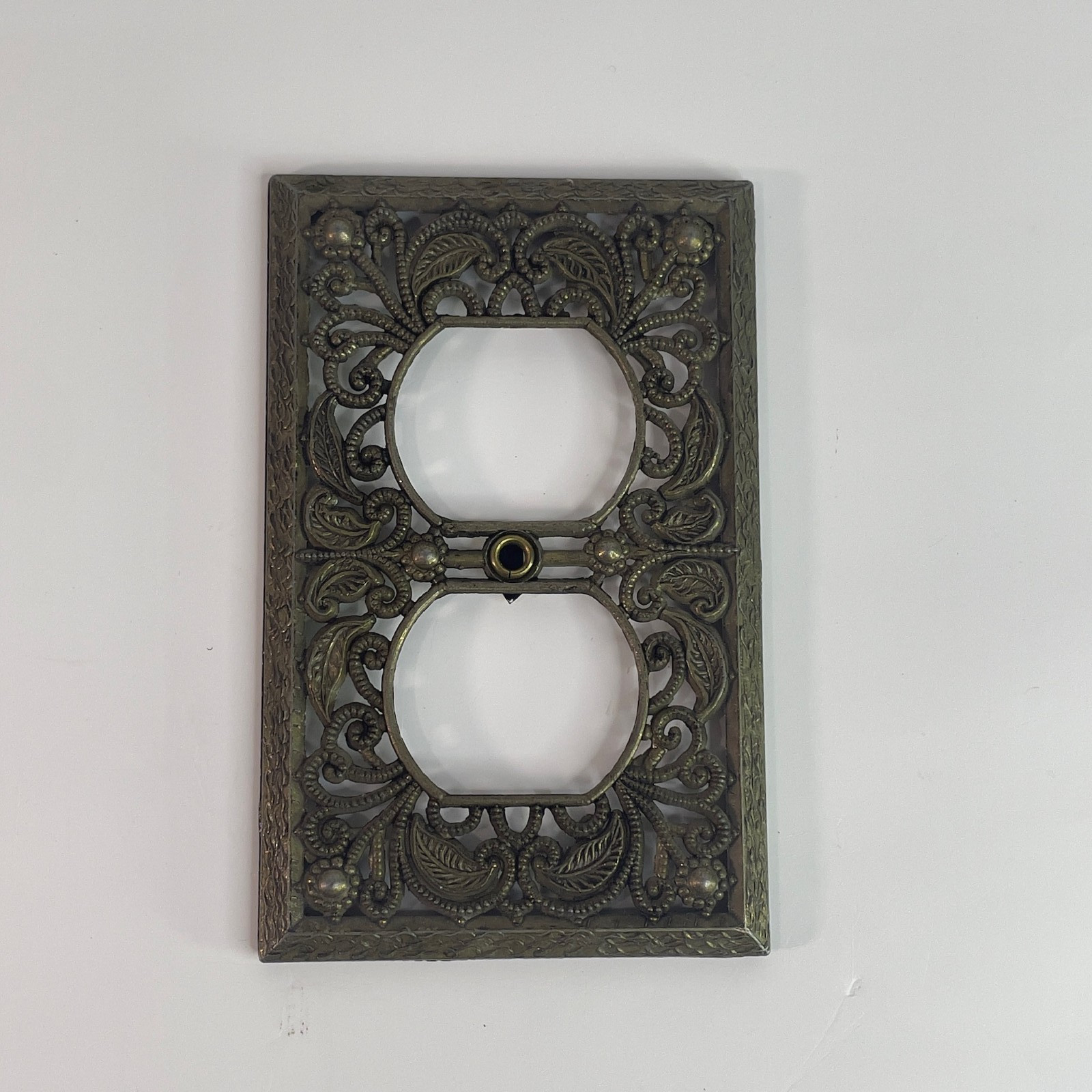Edmar Floral Ornate Metal Outlet Cover - COVER ONLY