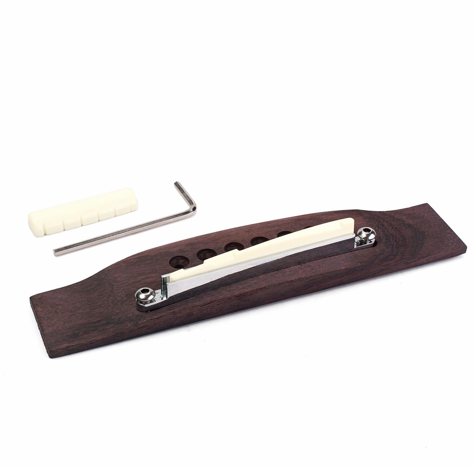 Adjustable Shaft Rosewood Guitar Bridge Saddle Nut Kit For Acoustic Guitar