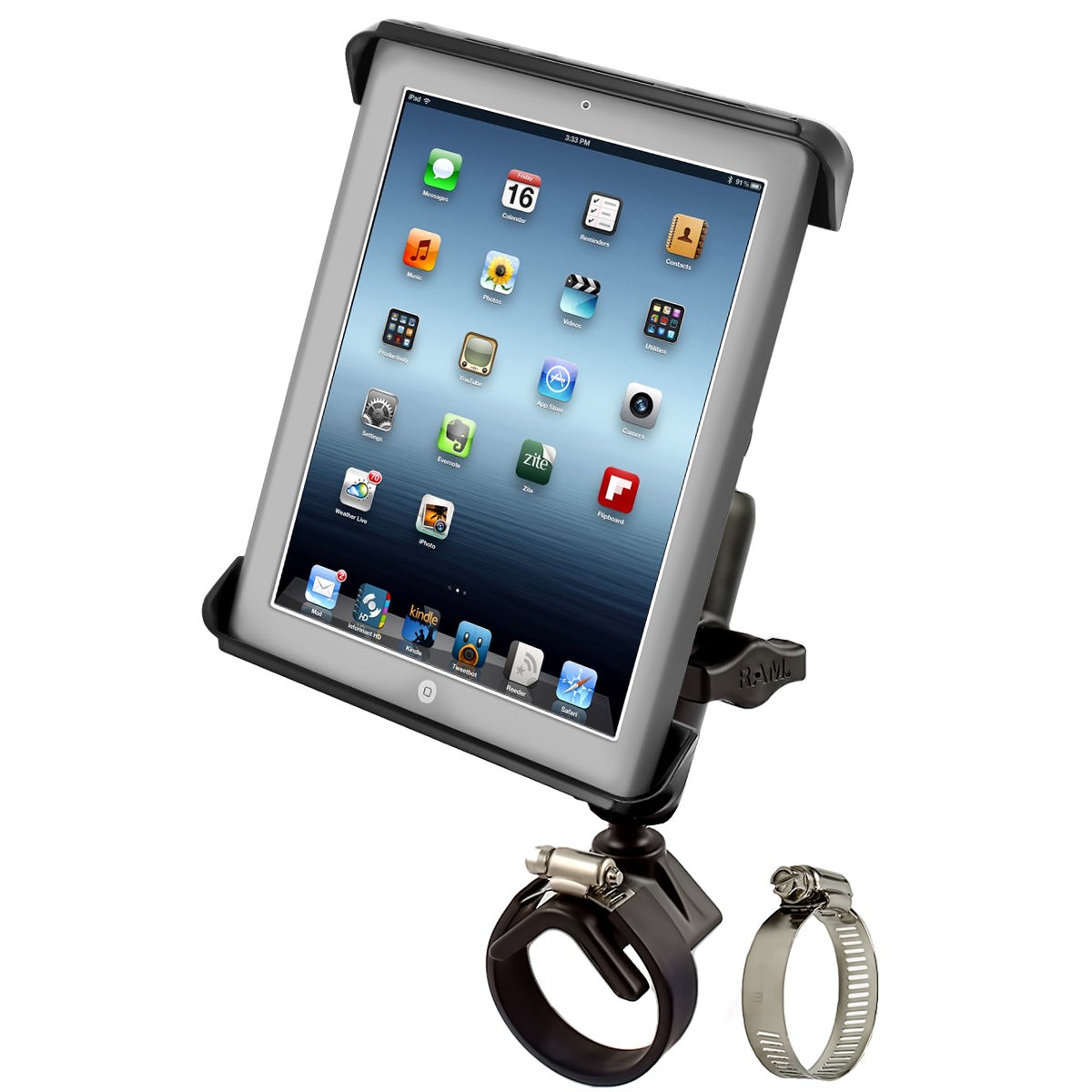 RAM-B-108-TAB3  RAM Tab-Tite Mount with Strap Hose Clamp Base...