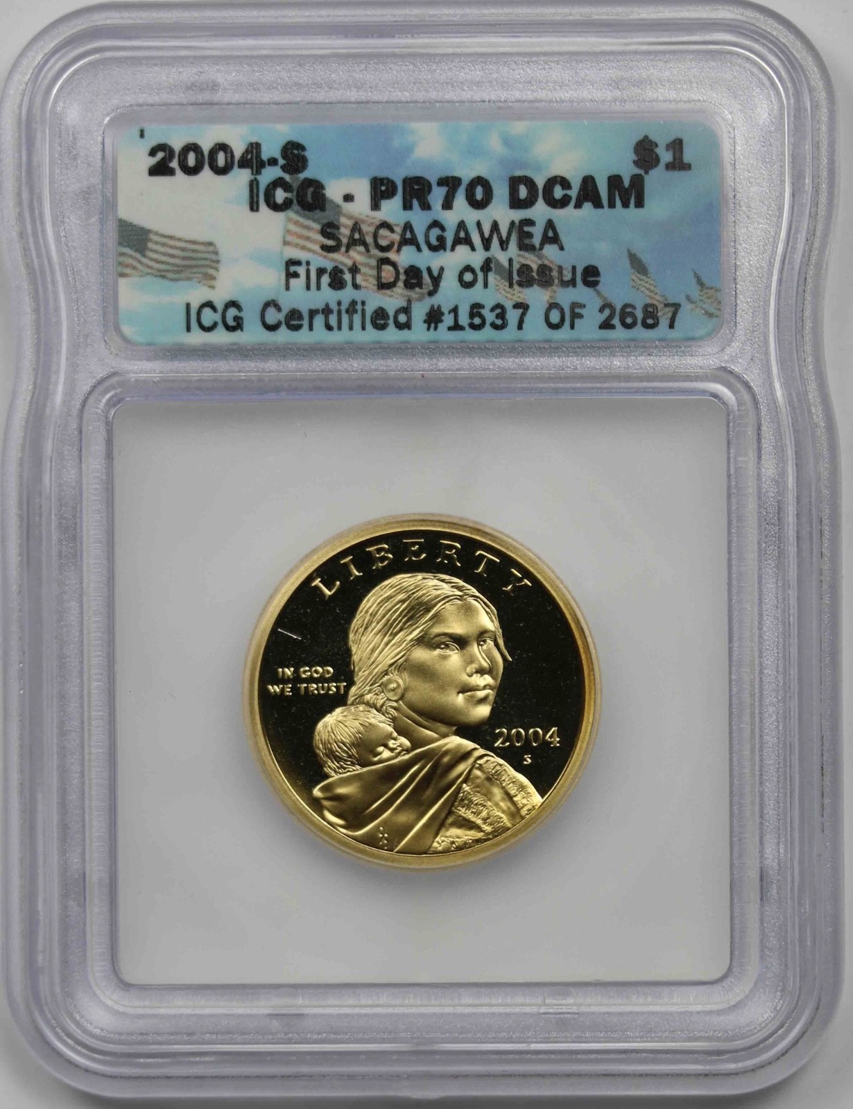 2004-S SAC $1 ICG FDOI PR 70 Deep Cameo Sacagawea Dollar