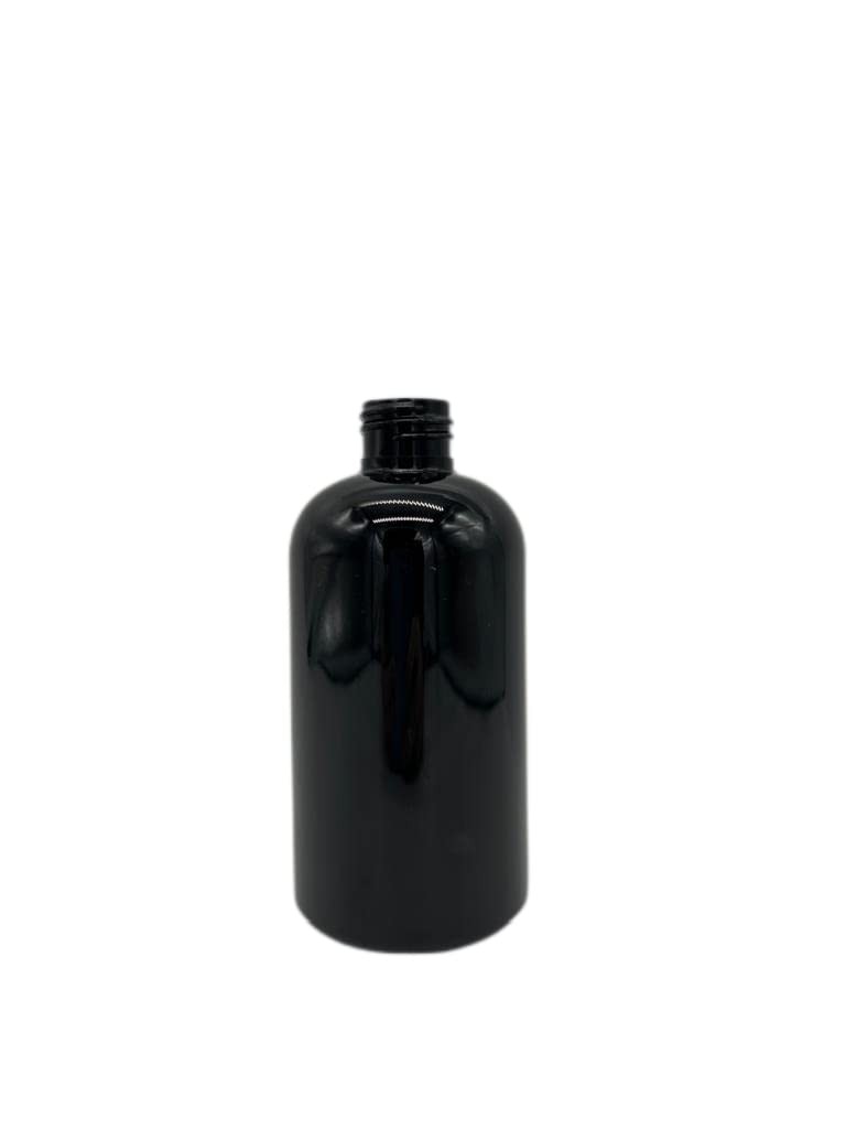 8 oz Plastic Black Boston BPA Bottles - 3 Pack Empty Refillable Containers - ...