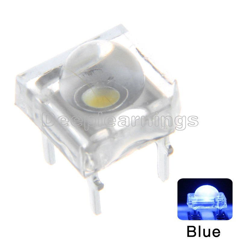 50PCS 5mm F5 Piranha LED Blue Round Head Super Bright VC nice Emitting Diode