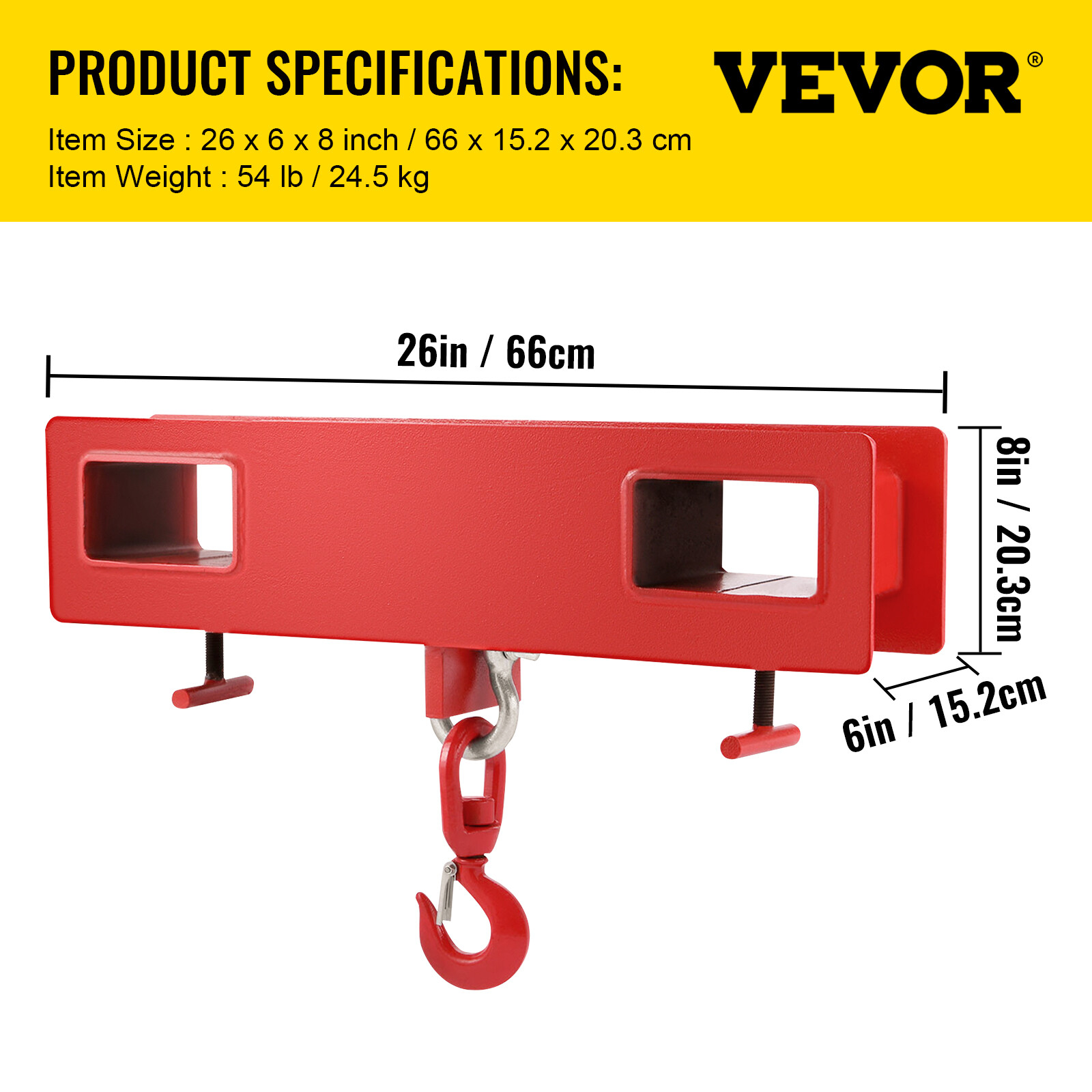 VEVOR Forklift Lifting Hook Lifting Hoist Crane Hook 4400 lbs Adjustable