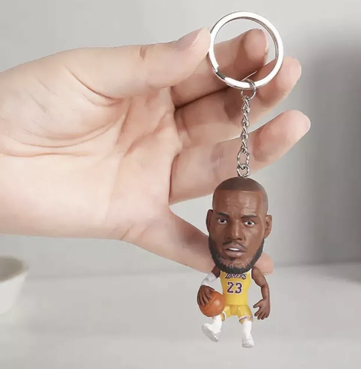 Mini Figure 3D Lebron James Lakers Yellow Gold Basketball Keychain