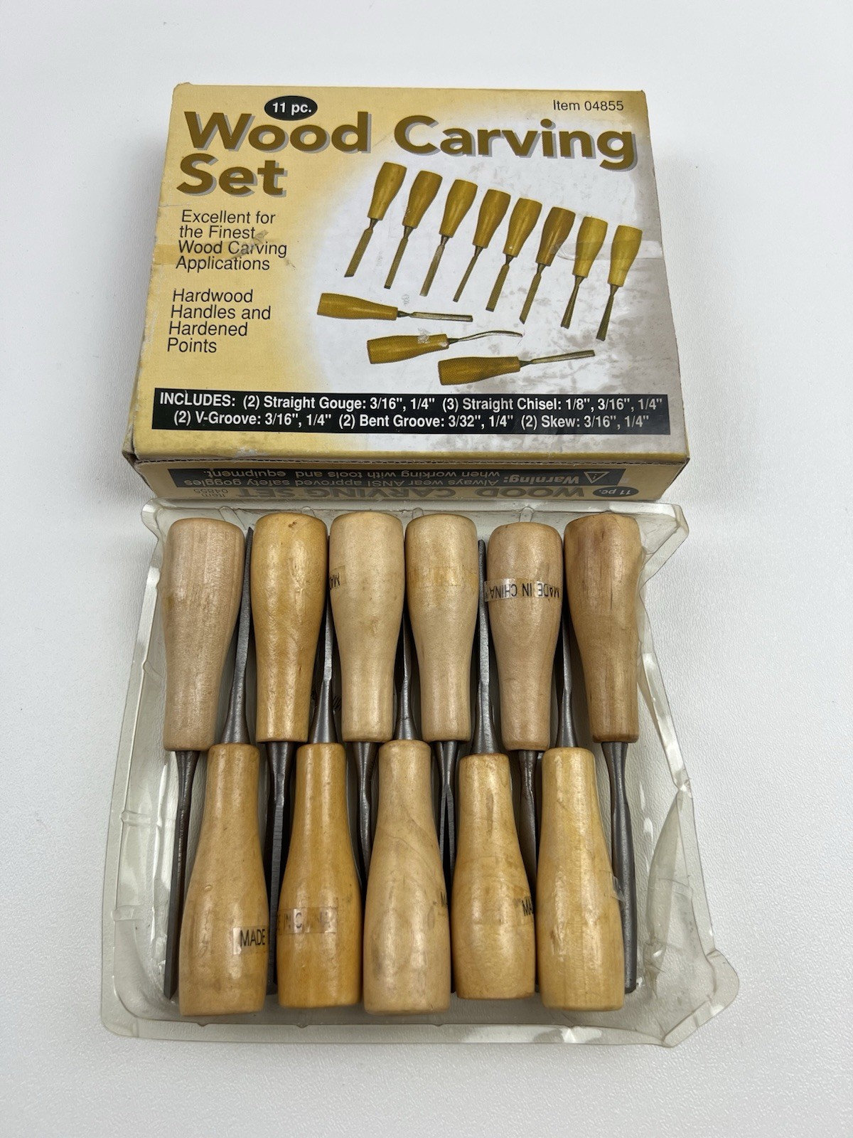 Harbor Freight 11 Pc Wood Carving Set Item 04855 Vintage
