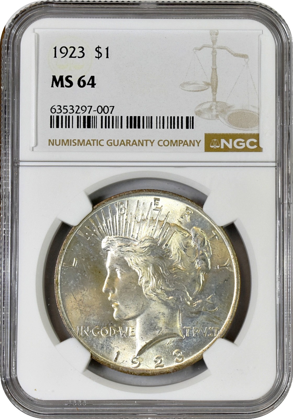 1923 Peace Silver Dollar S$1 NGC MS64 Choice Uncirculated