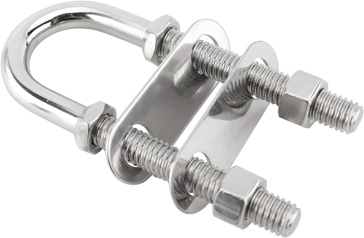 2 Pack Stainless Steel Bow Stern Eye Tie Down U Bolt w/ Nuts & Washers 4" Length