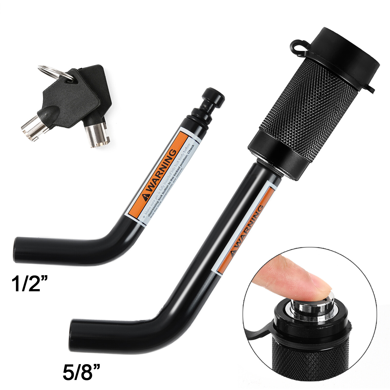 5/8"-1/2" Truck Trailer Hitch Pin Lock for Tow Locking Hitch Receiver Heavy Duty