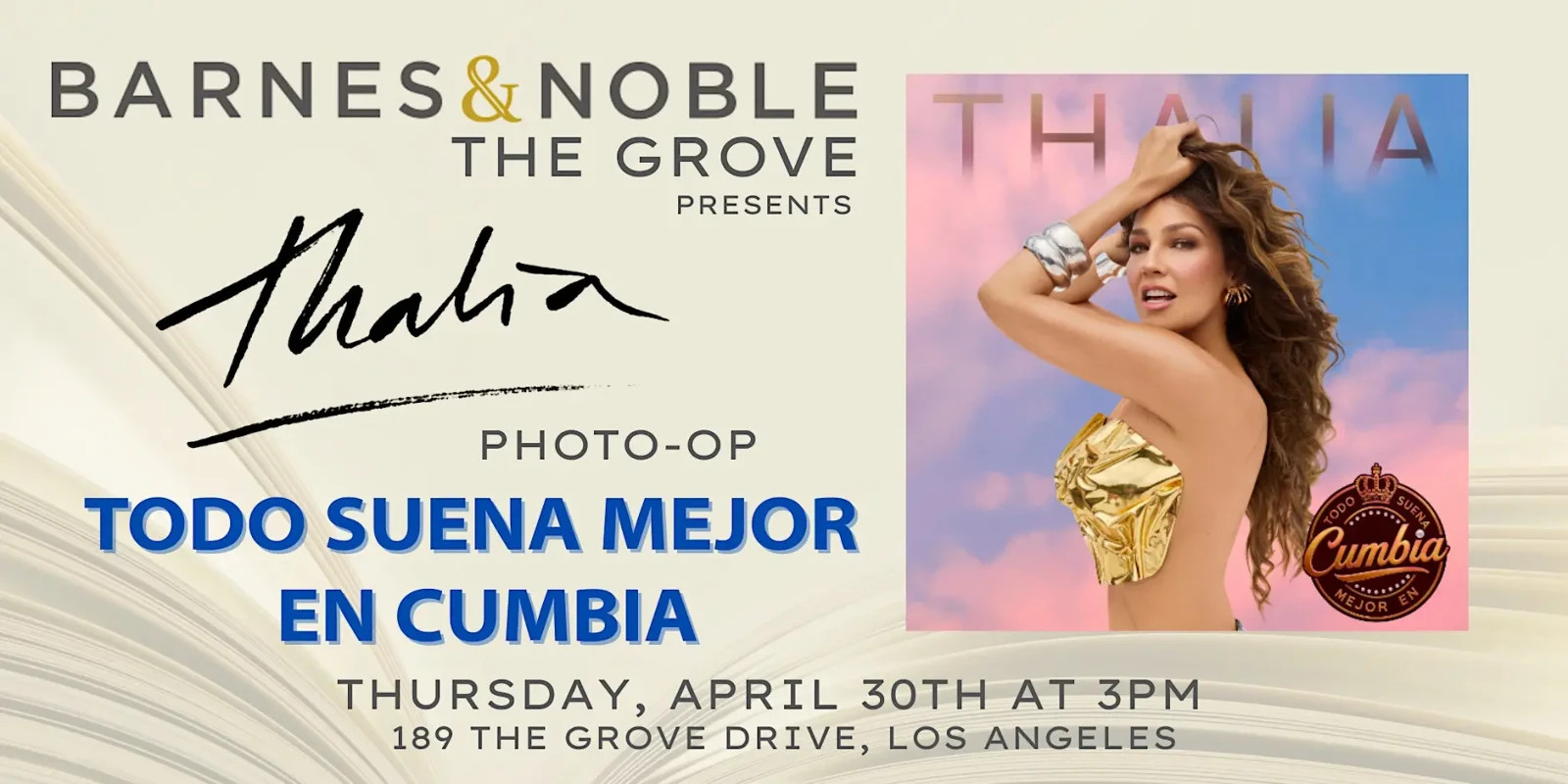 Thalia Todo signed card Suena Mejor En Cambia LP vinyl TICKET Photo Op Pre-sale