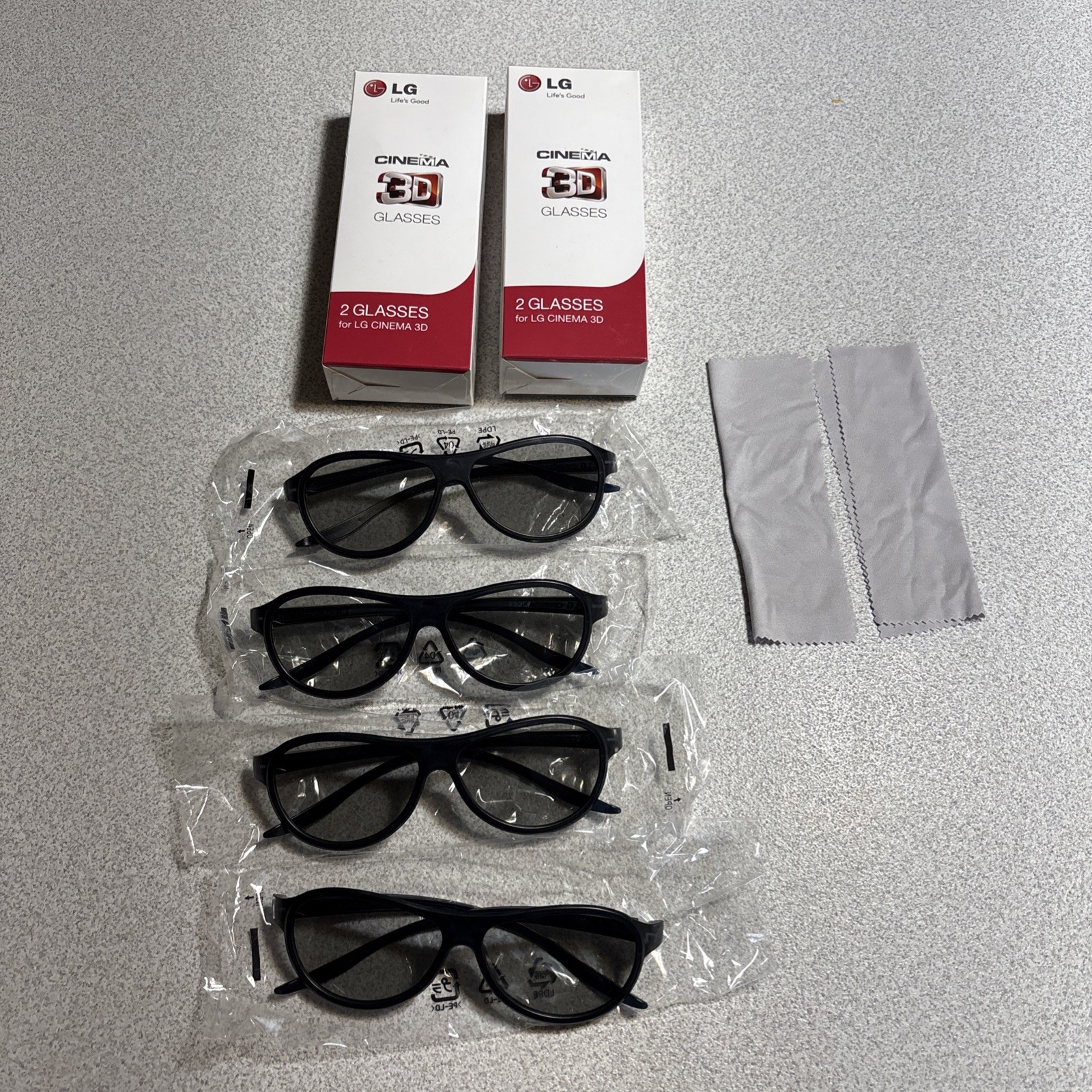 4 Pairs OEM LG Cinema 3D Glasses (AG-F310) for LG Cinema 3D