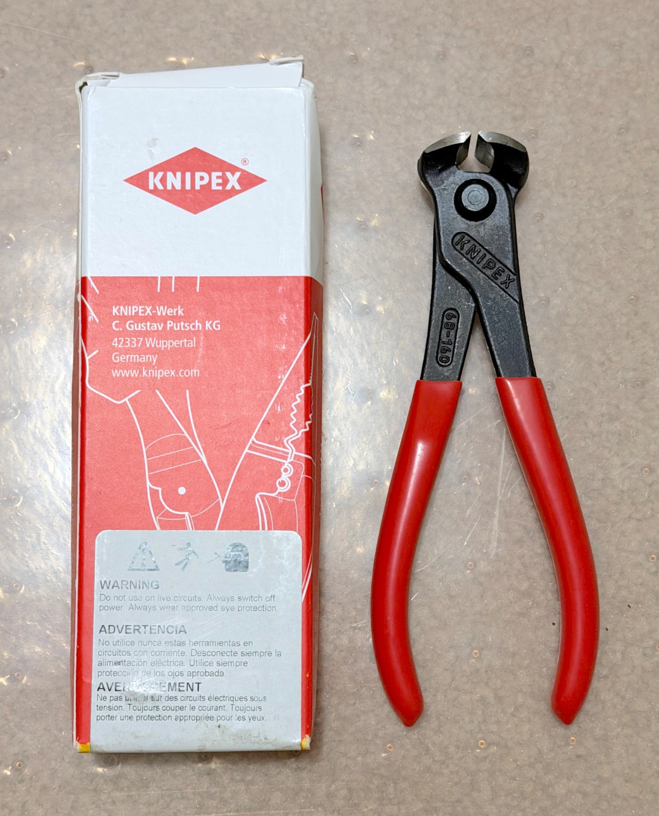 NEW Knipex End Cutting Nippers Cutter 6.25" 6 1/4 inch 68 01 160 Made in Germany