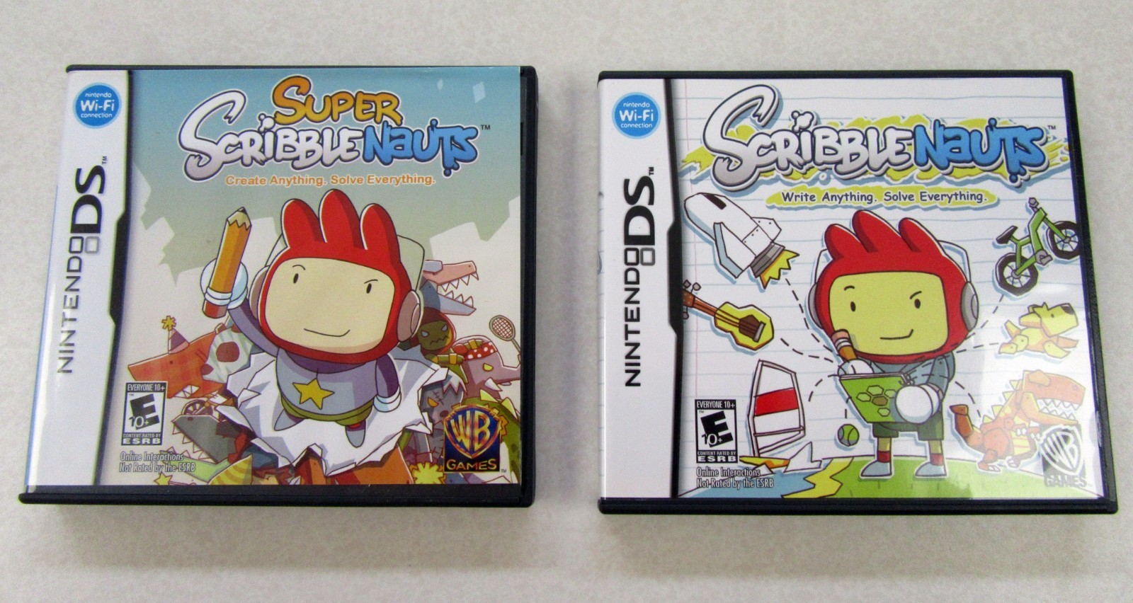 Nintendo DS Scribblenauts & SuperScribblenauts Cases & Manuals NO GAME NO Cartr.