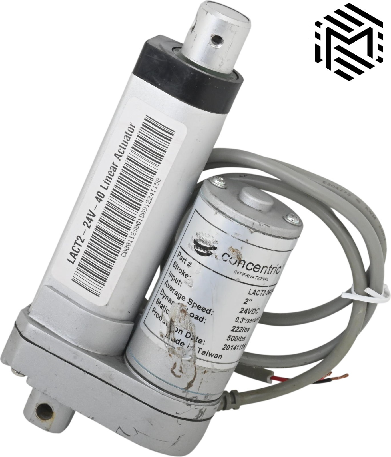 Concentric LACT2-24V-40 Linear Actuator – 24VDC – 2" Stroke - 500lbs Capacity