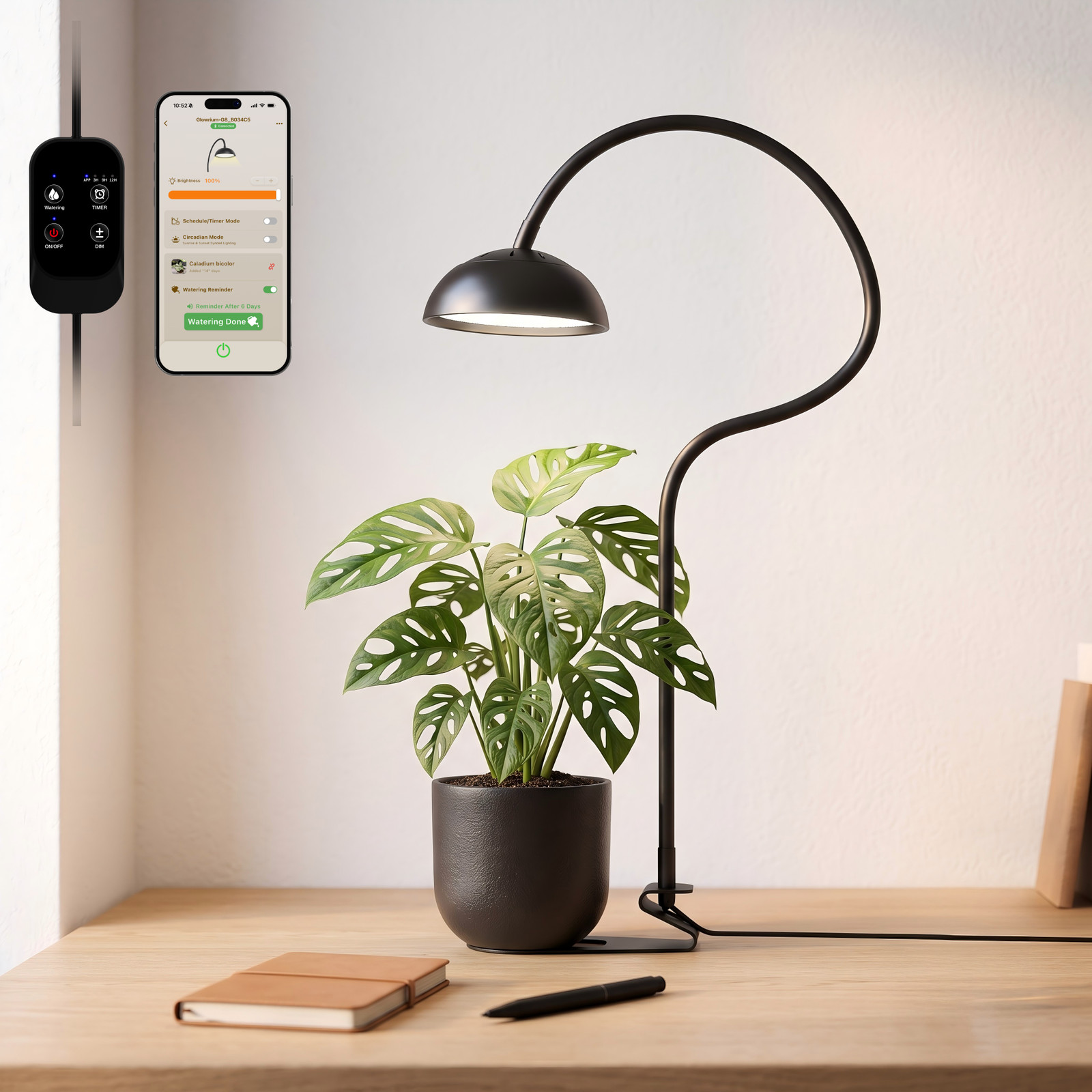 Smart Grow Light for Indoor Plants Full Spectrum LED Timer APP&in-line Control