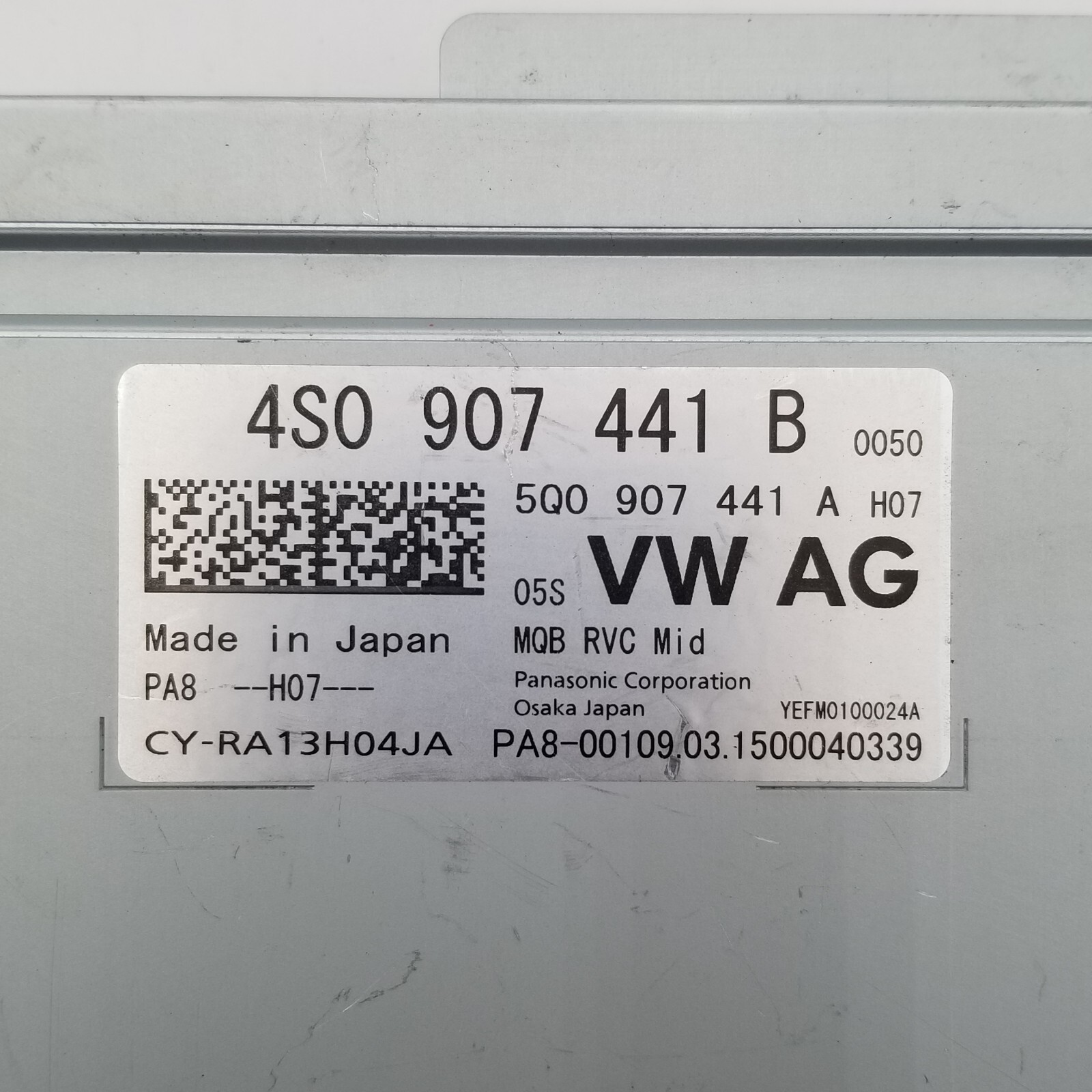 2016 2017 2018 AUDI A7 REAR CAMERA COMPUTER CONTROL MODULE 4S0907441B