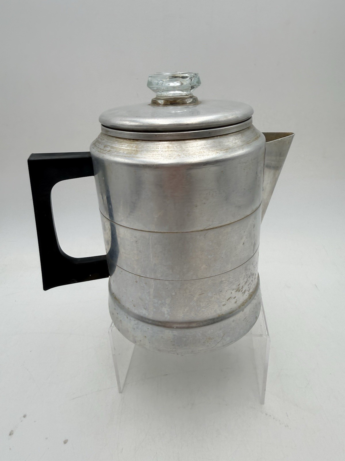 Vtg COMET The Popular Aluminum Percolator Coffee Pot Maker USA 7 Cup Glass Knob
