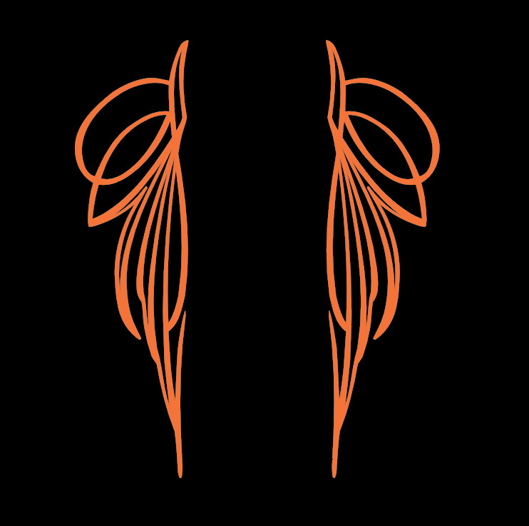Hot Rod Pinstriping Decals –  Set of 2 – 10" x 2.5" – Free shipping - 1 color