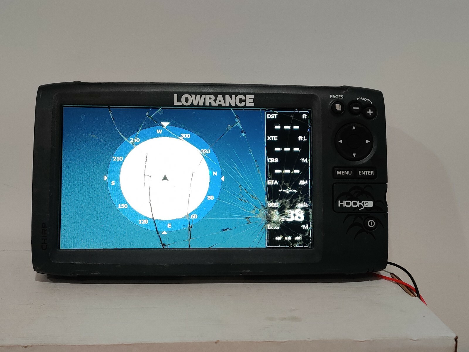 Lowrance HOOK-9 FishFinder Sonar Radar Mapping 000-12668-001 - TESTED